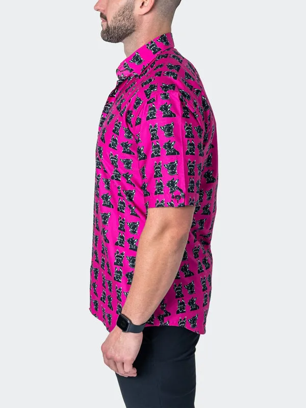 Maceoo Stretch Short-Sleeve Shirt | Galileo PinkDog Pink