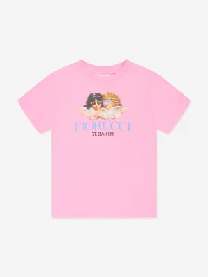 MC2 Saint Barth Girls Fiorucci Angels T-Shirt in Pink