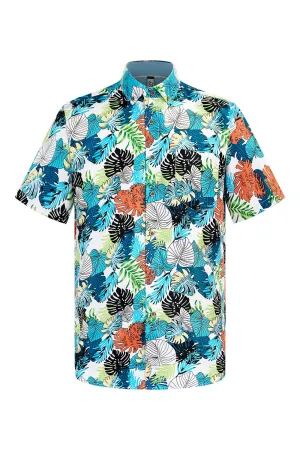 Men's Tropical Print Button Down Short Sleeve Shirts