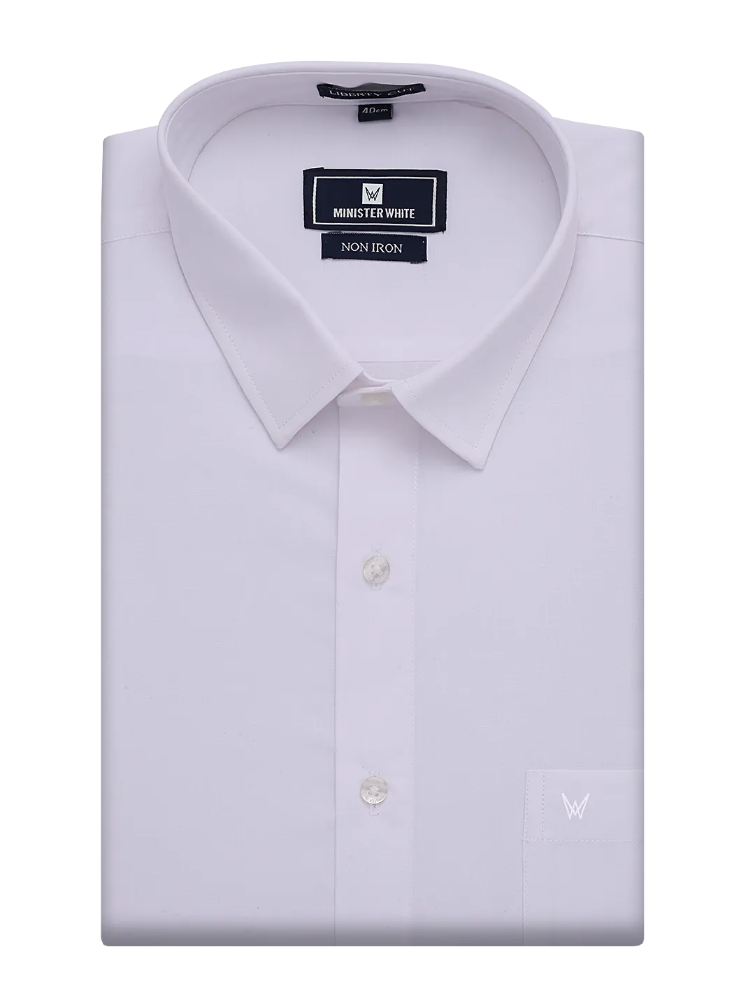 Mens Wrinkle Free Regular Fit White Shirt Non Iron