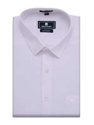 Mens Wrinkle Free Regular Fit White Shirt Non Iron