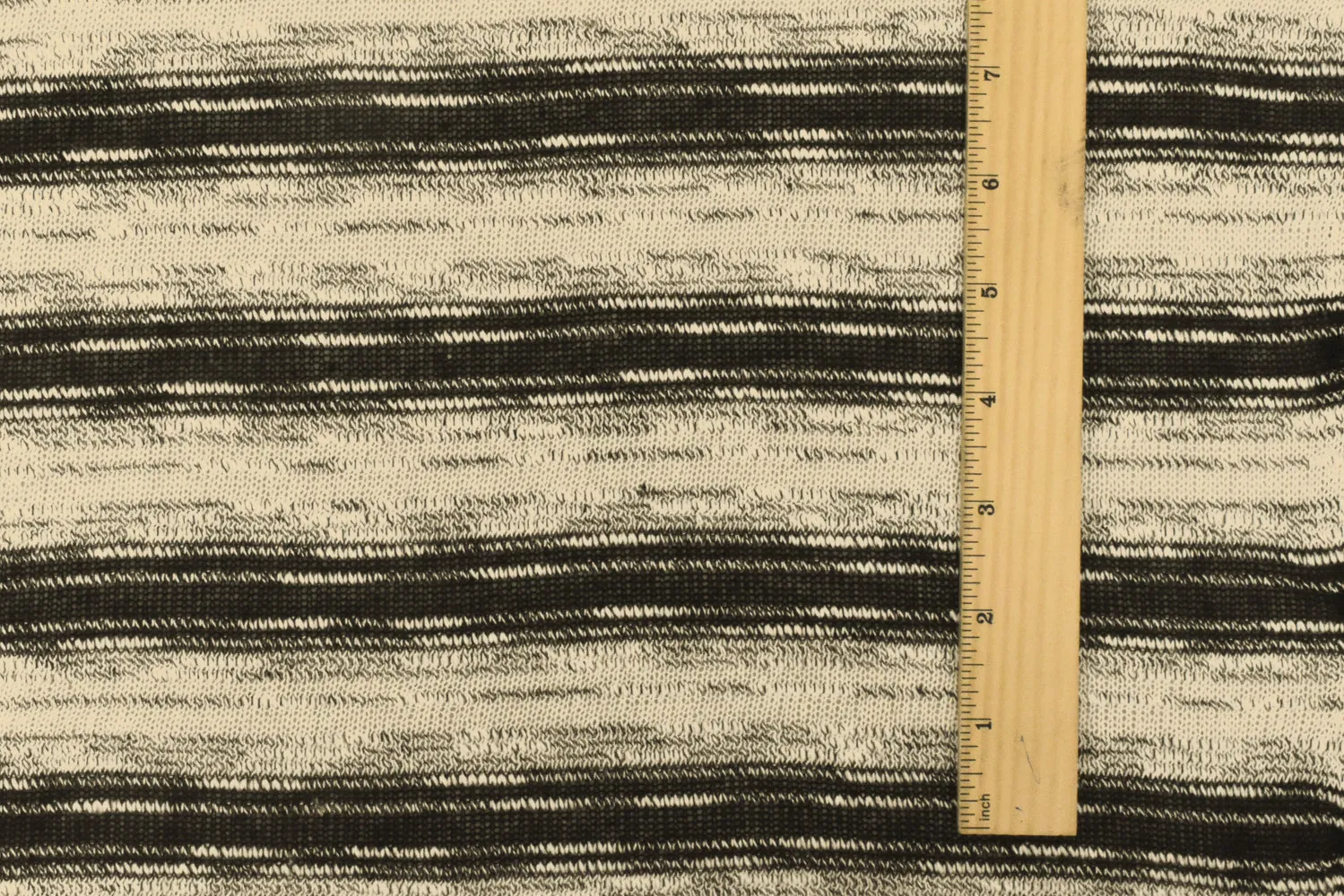 Mineral Beige-Black Stripe Slub Stretch Jersey Knit Fabric