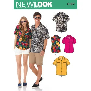 Misses' and Men's Shirts - New Look Sewing Pattern N6197