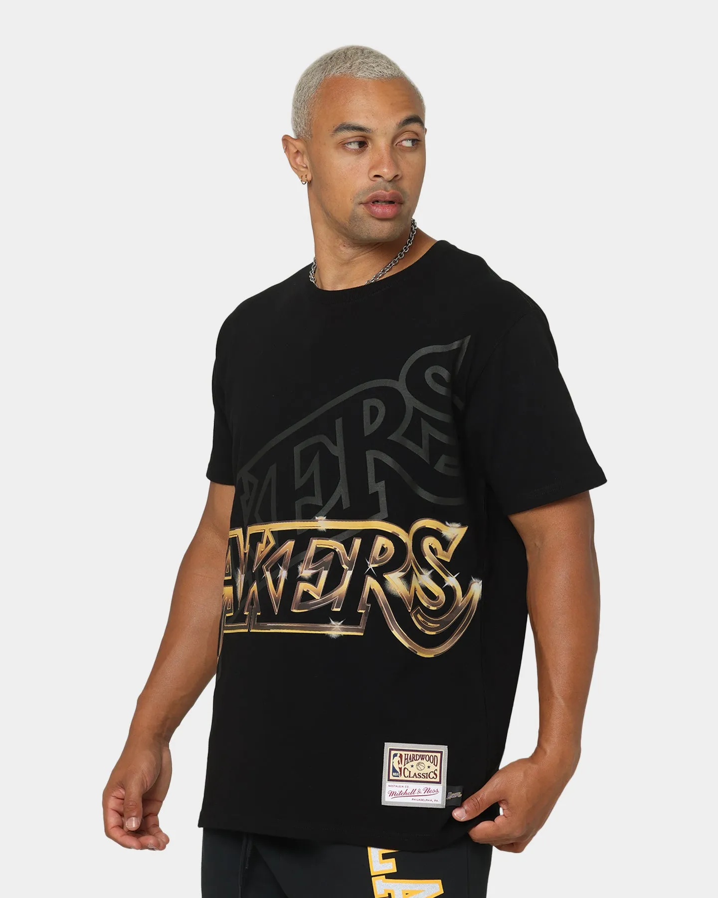 Mitchell & Ness Los Angeles Lakers Big Face 4.0 Short Sleeve T-Shirt Black