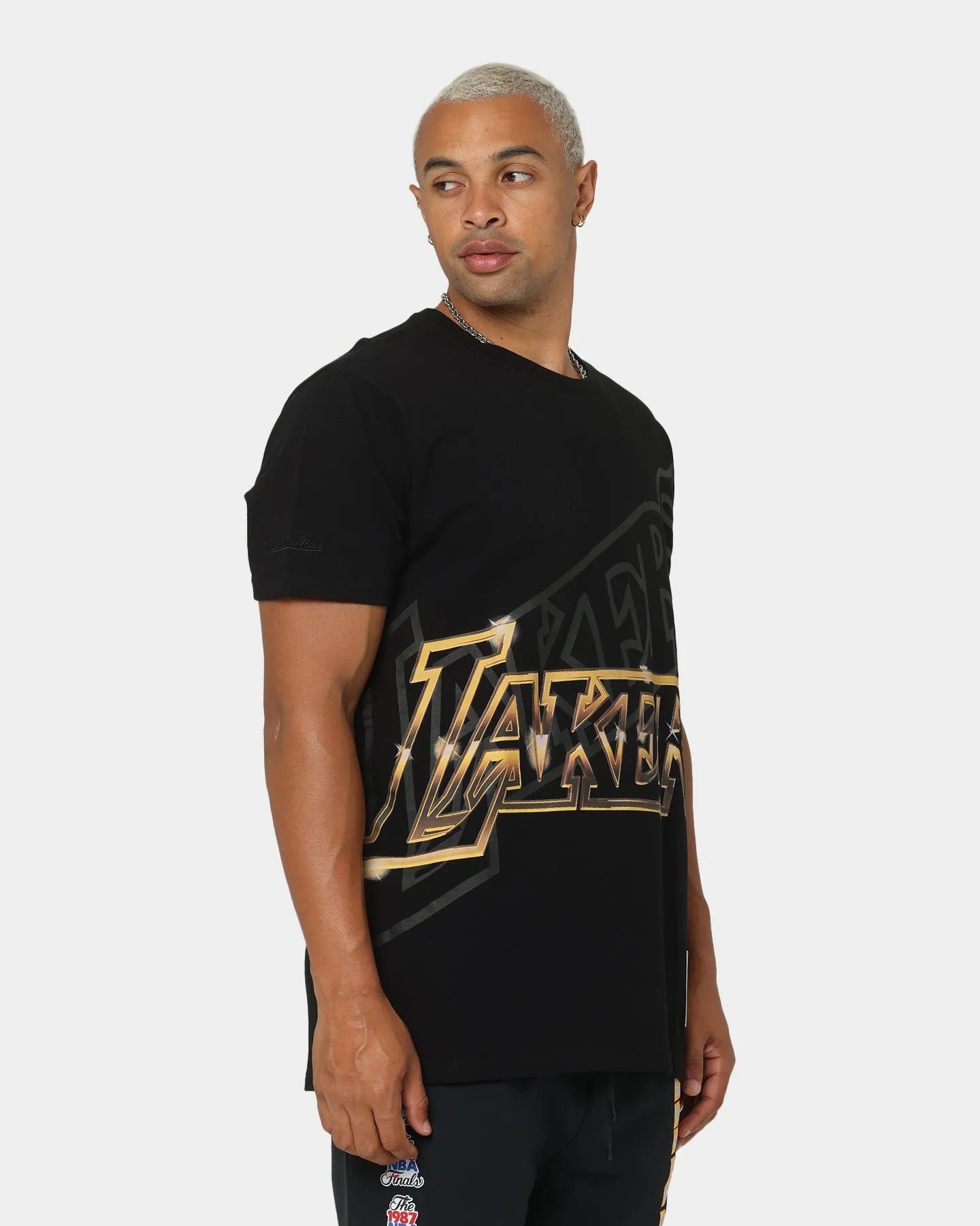 Mitchell & Ness Los Angeles Lakers Big Face 4.0 Short Sleeve T-Shirt Black