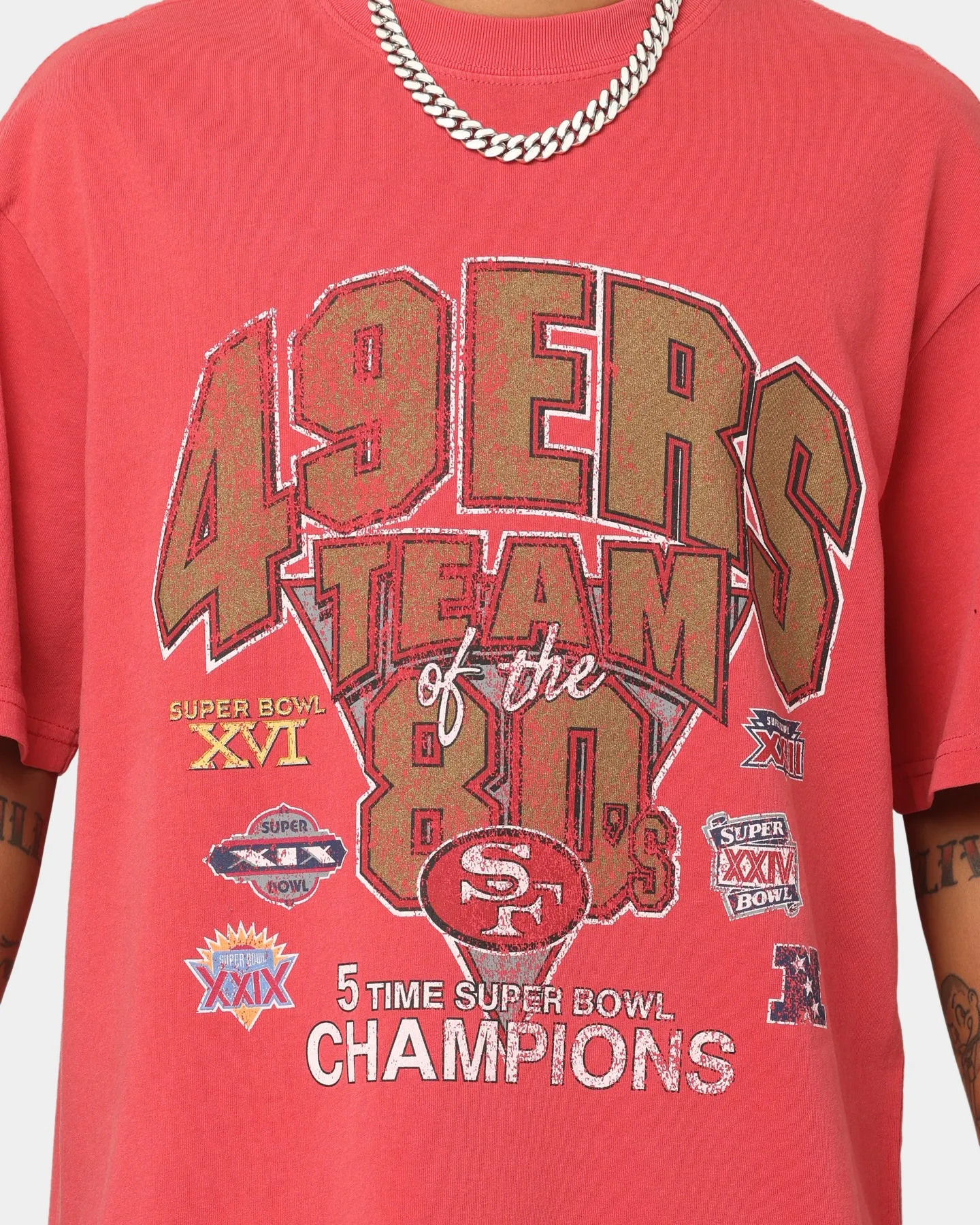 Mitchell & Ness San Francisco 49ers Vintage Super Bowl T-Shirt Faded Red