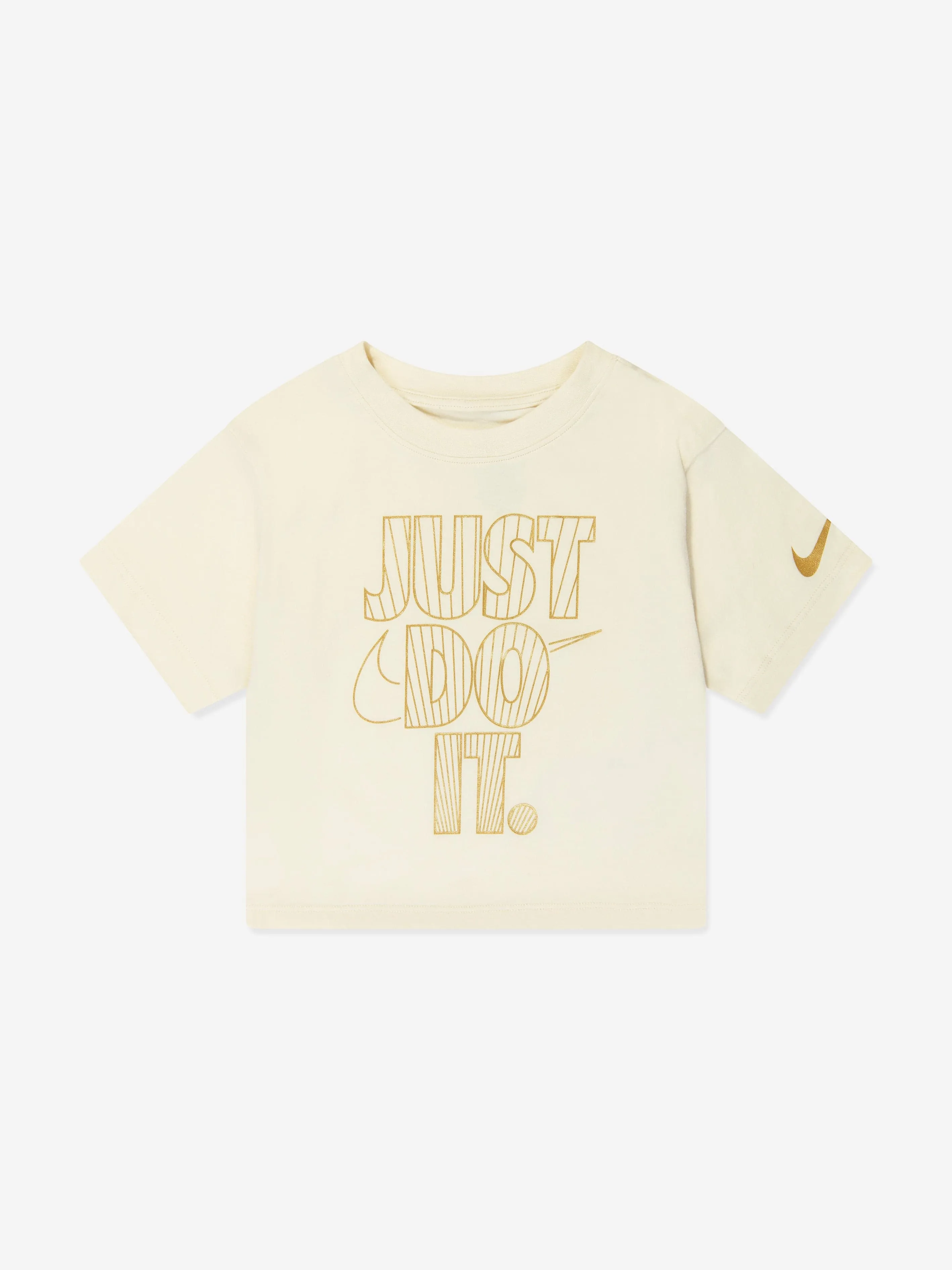 Nike Girls Shine Boxy T-Shirt in Ivory