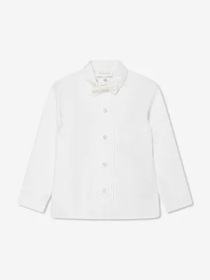 Patachou Boys Shirt With Bow Tie in White