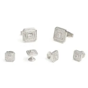 Pave Cubic Zirconia Cufflinks and Studs - Style# FS831CZ