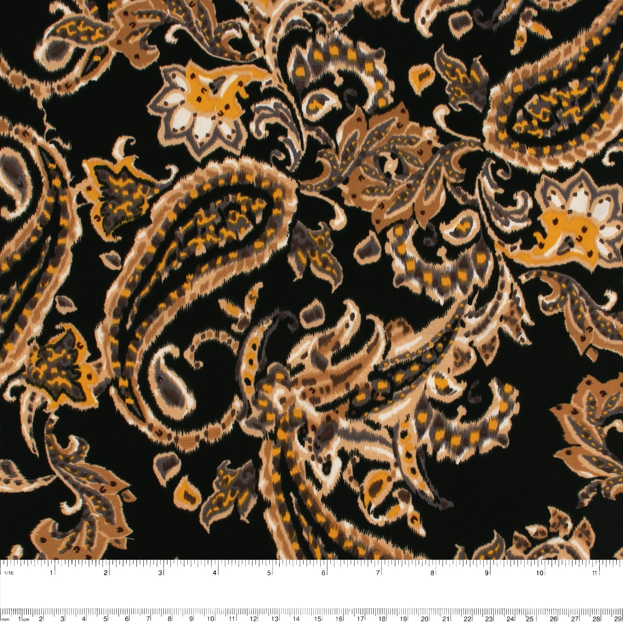 Printed Peachskin - EMMA - Paisley - Black