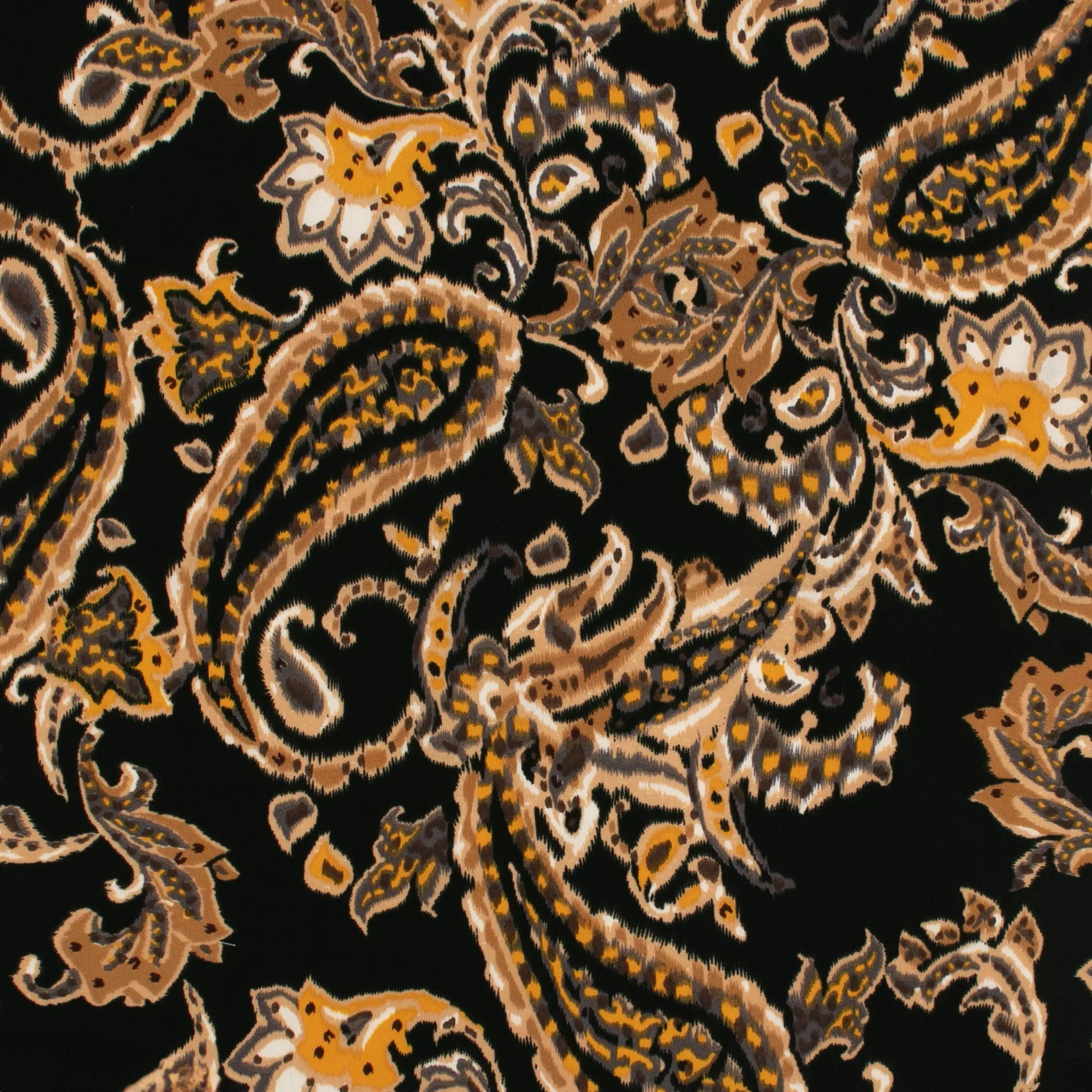 Printed Peachskin - EMMA - Paisley - Black