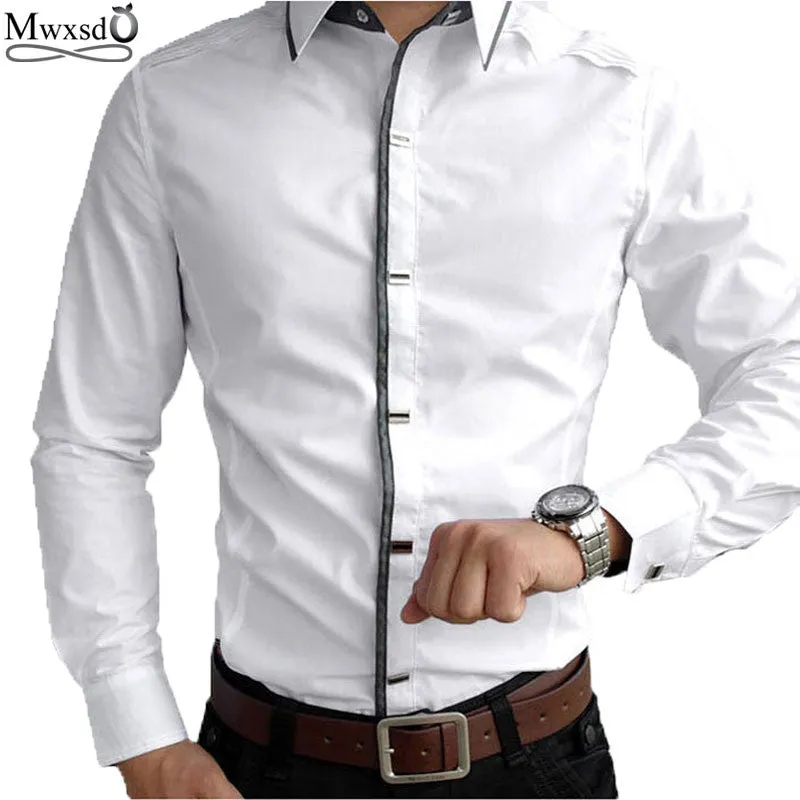 Rock Style Slim Fit Big Collar Men Shirt