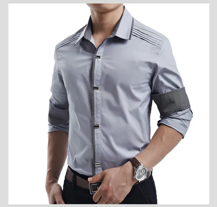 Rock Style Slim Fit Big Collar Men Shirt