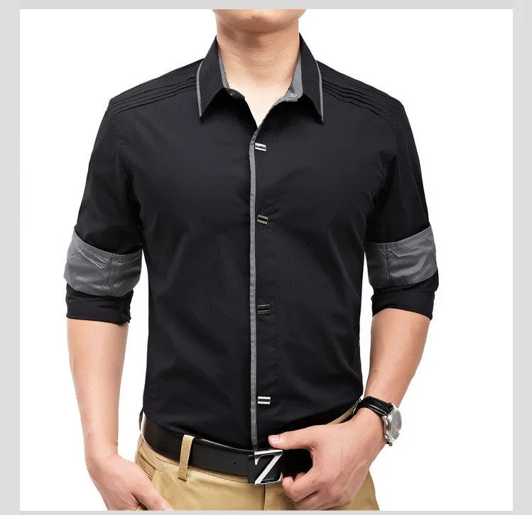 Rock Style Slim Fit Big Collar Men Shirt