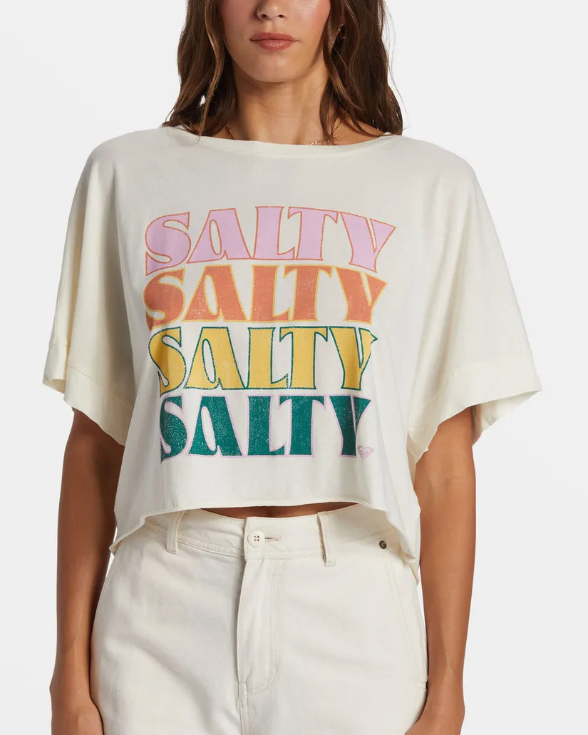 Roxy Salty Stack Tee-Egret