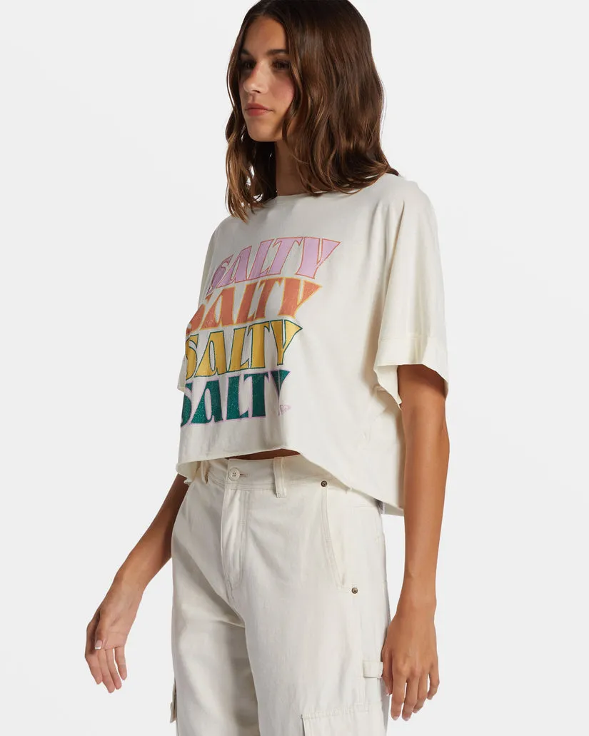 Roxy Salty Stack Tee-Egret