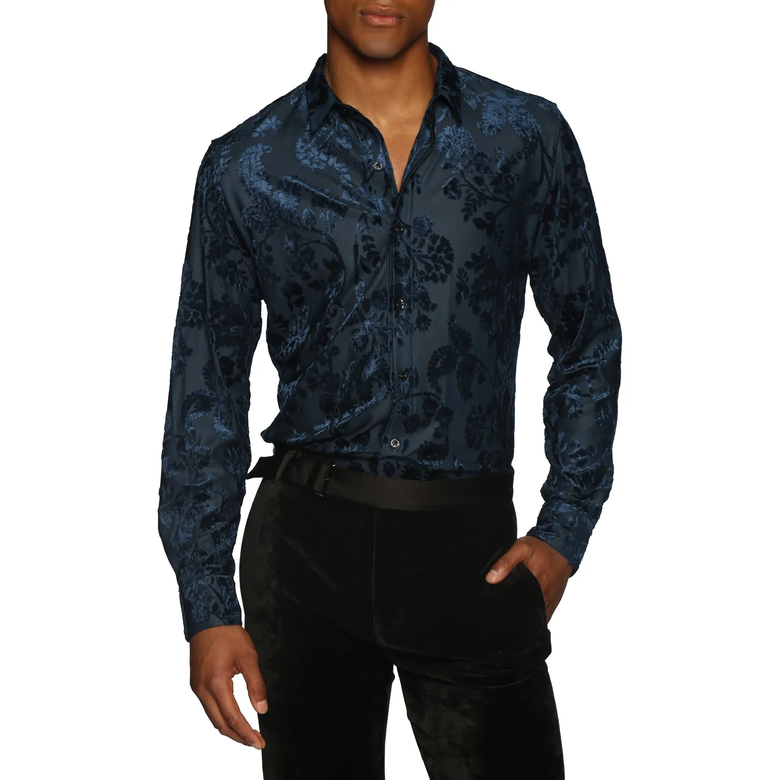 Sapphire Fontainebleau Cut Velvet Shirt