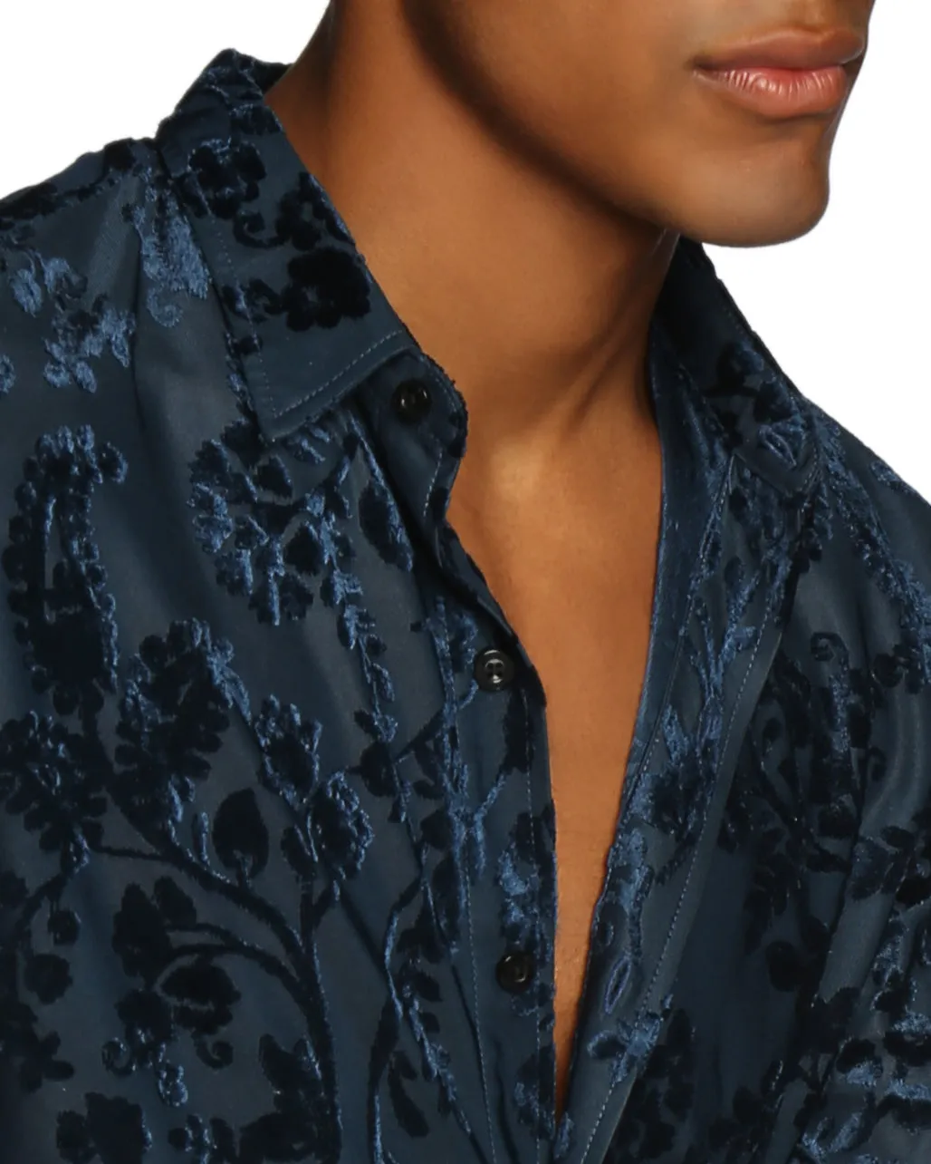 Sapphire Fontainebleau Cut Velvet Shirt