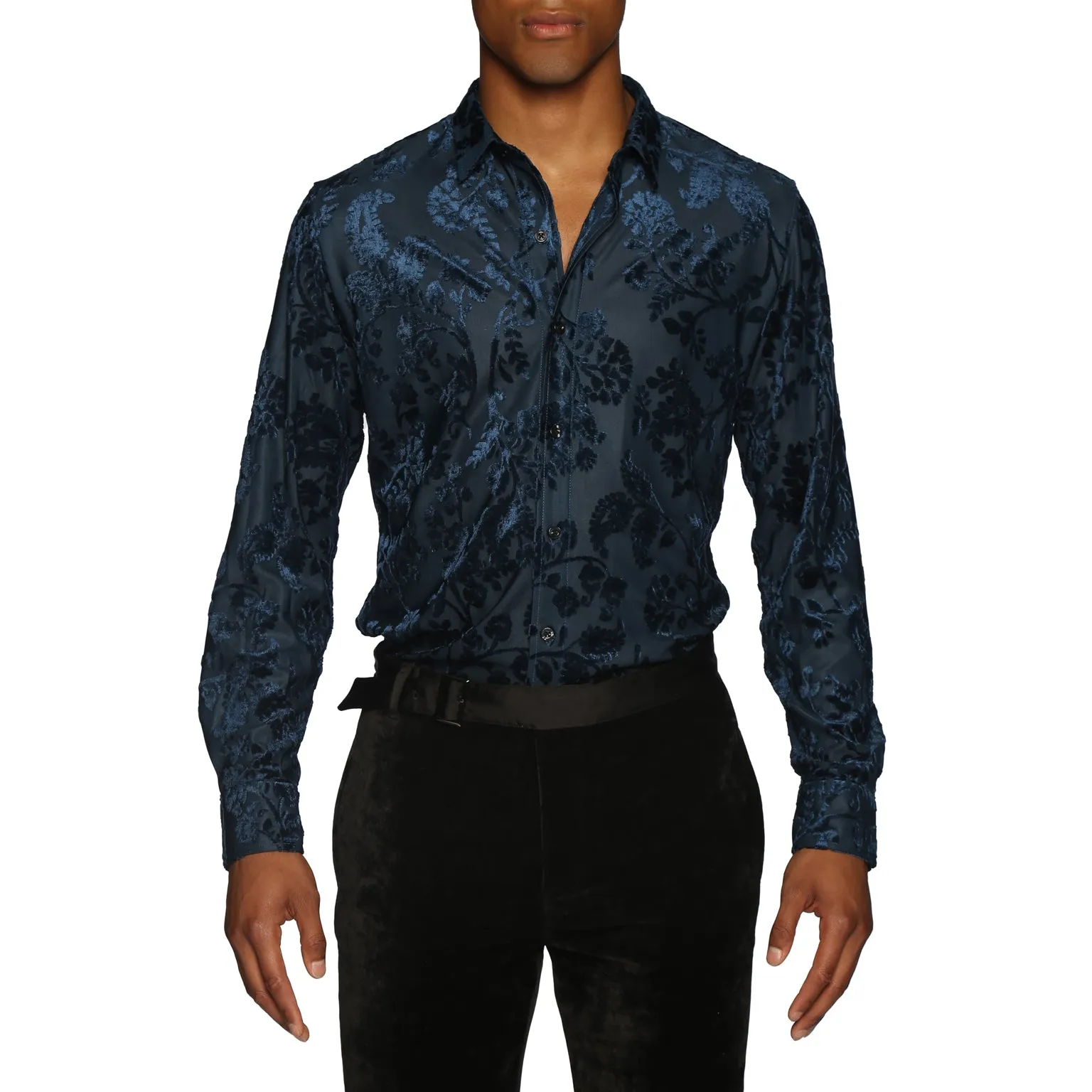 Sapphire Fontainebleau Cut Velvet Shirt