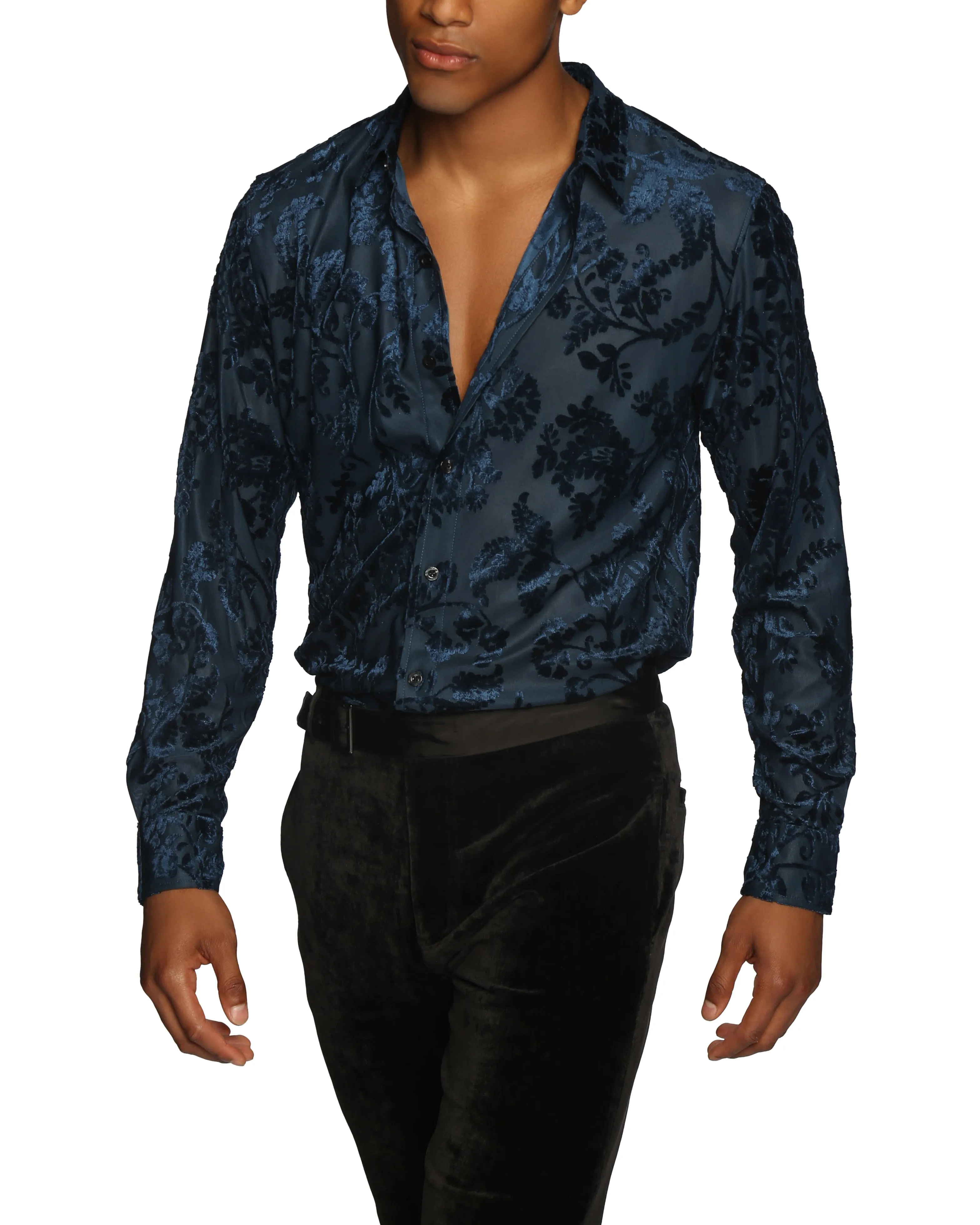 Sapphire Fontainebleau Cut Velvet Shirt