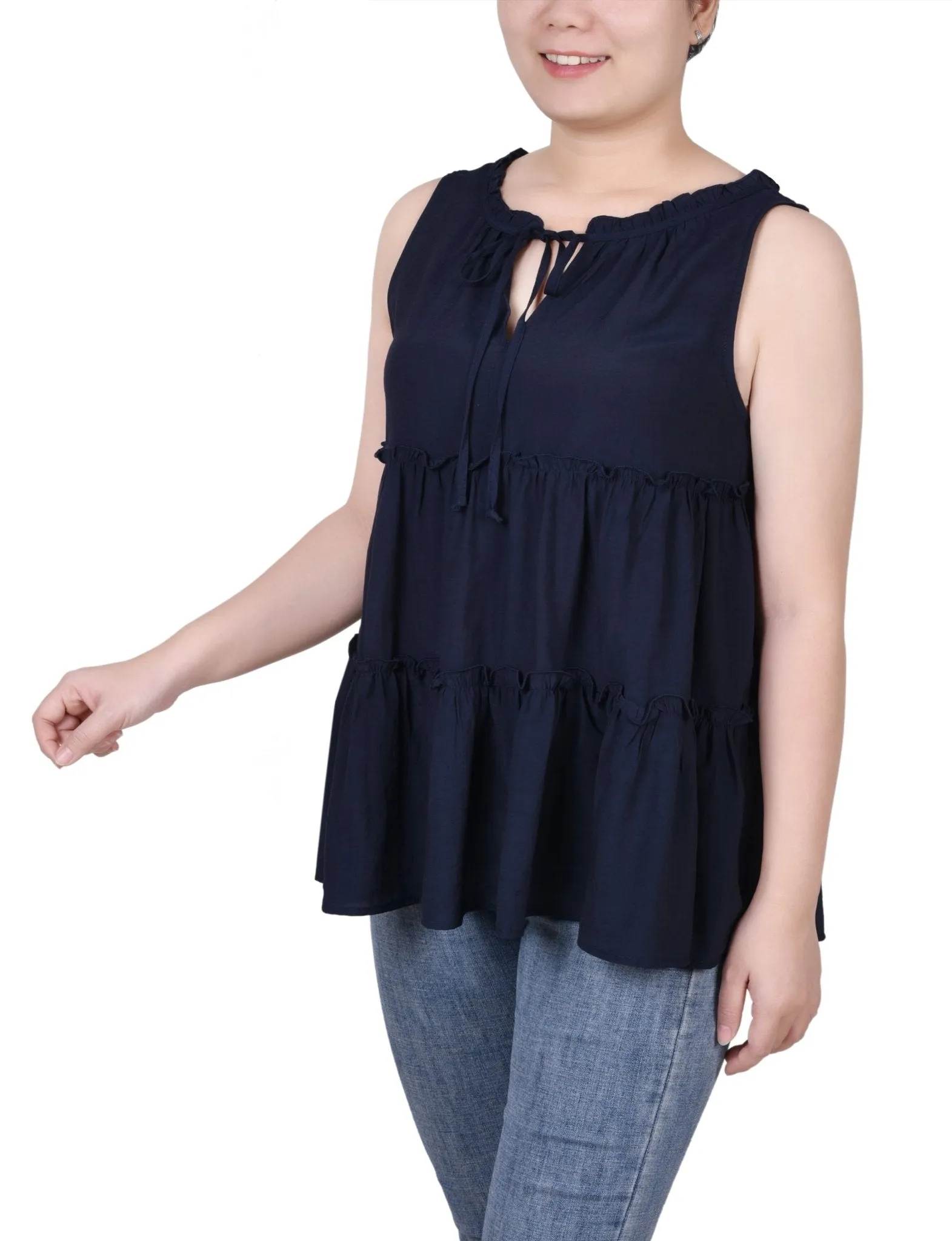 Sleeveless Tiered Blouse - Petite