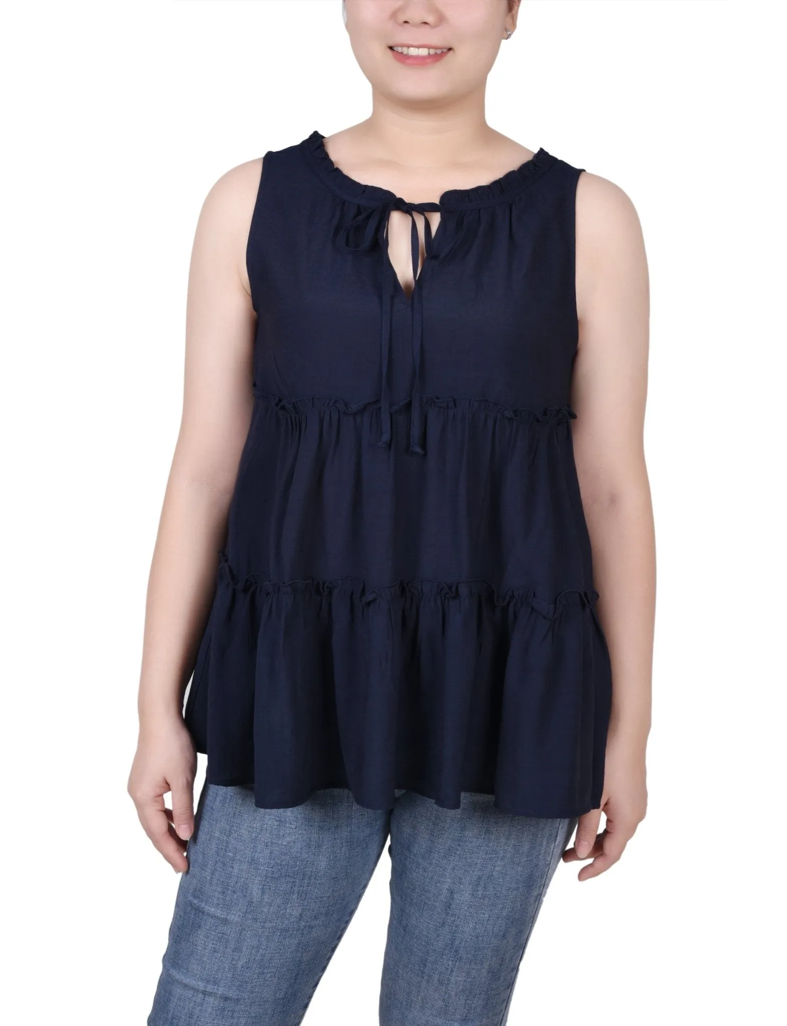 Sleeveless Tiered Blouse - Petite