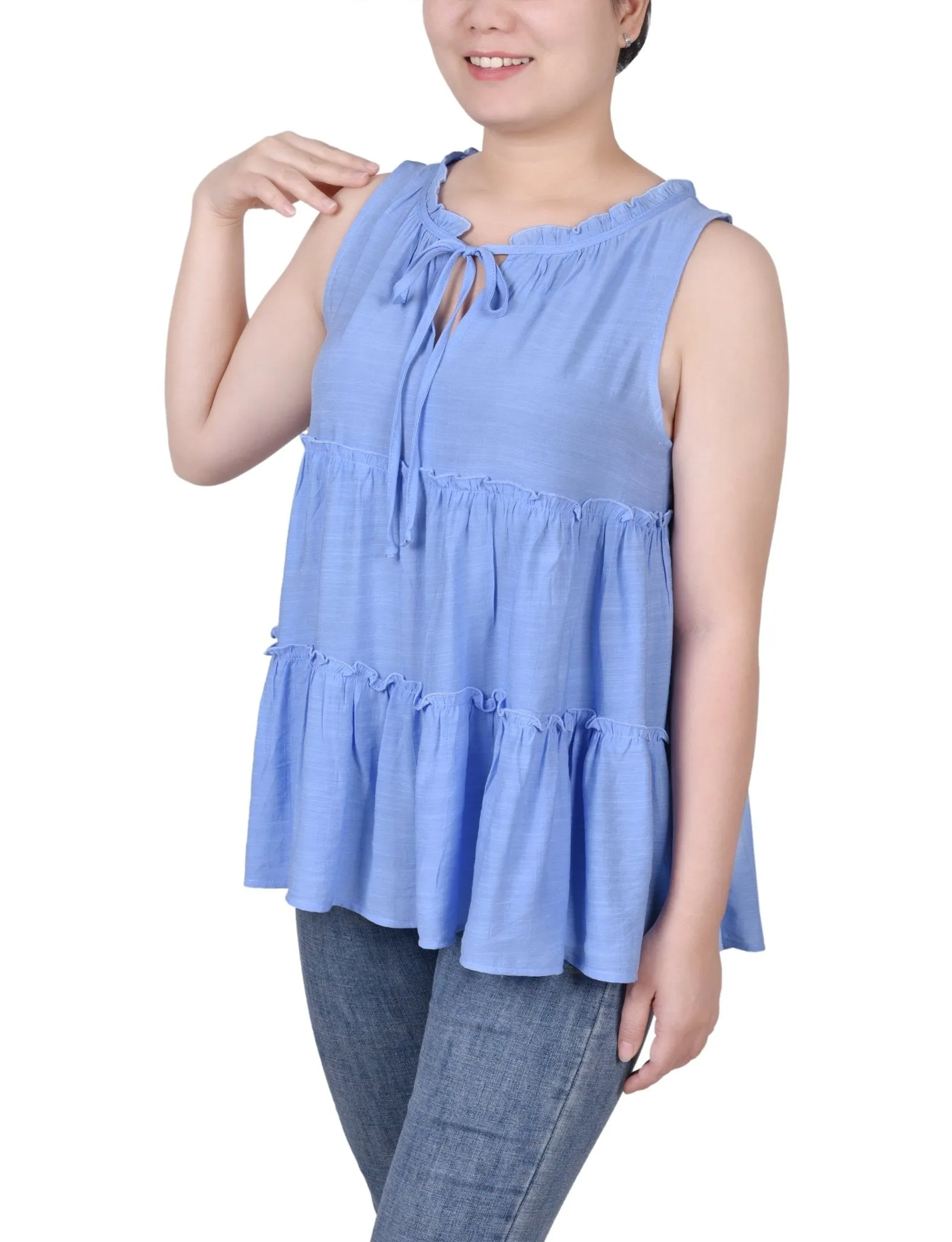 Sleeveless Tiered Blouse - Petite