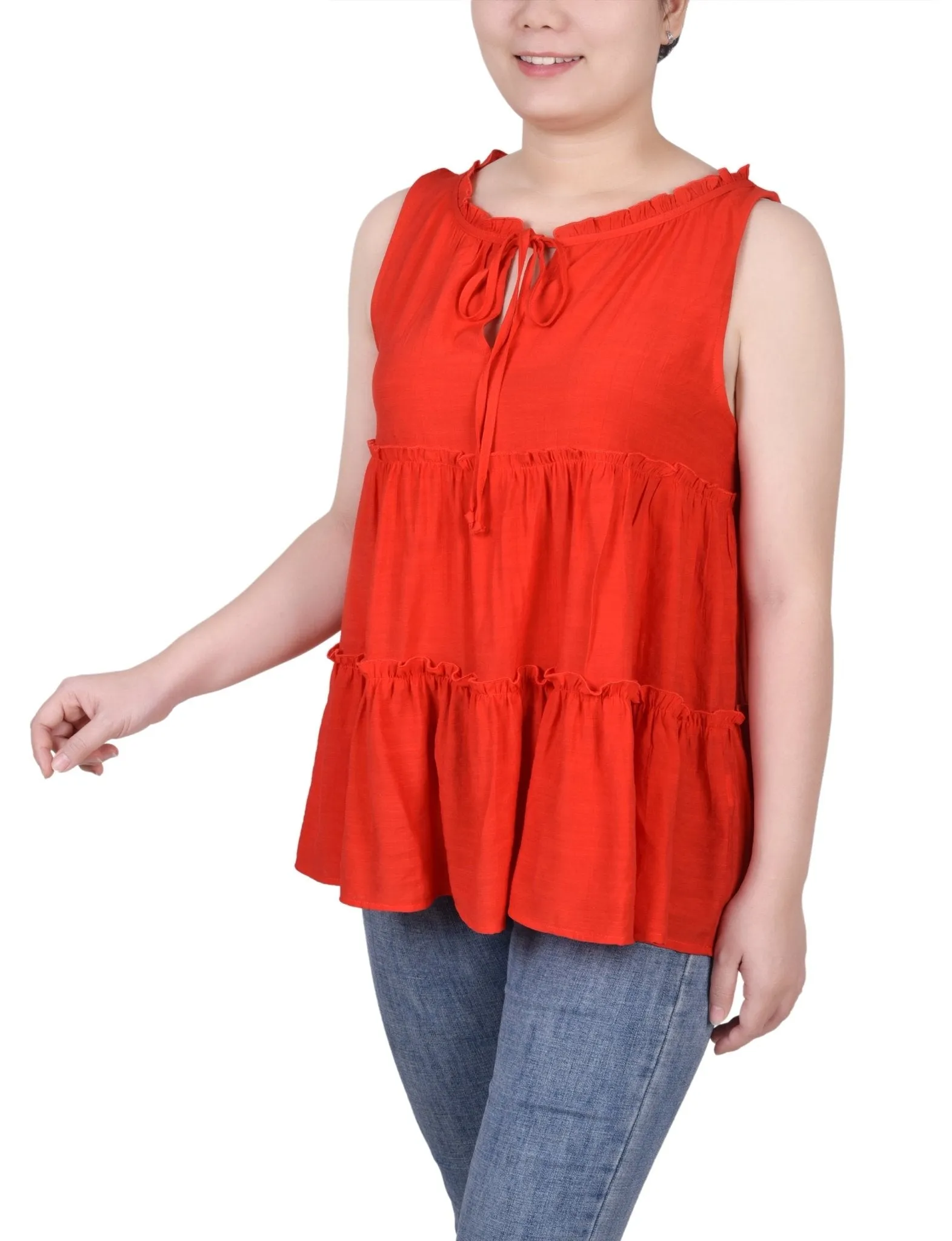 Sleeveless Tiered Blouse - Petite