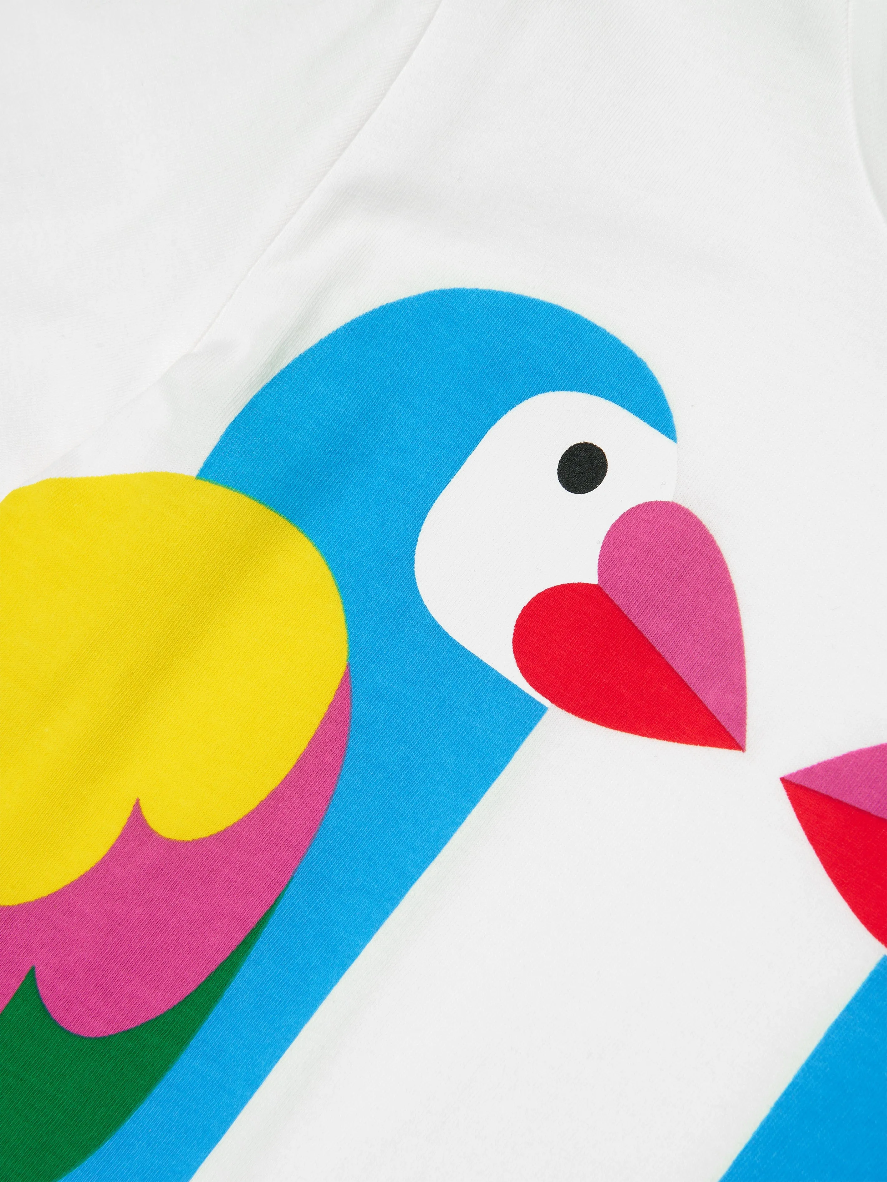 Stella McCartney Girls Parrot Print T-Shirt in Ivory