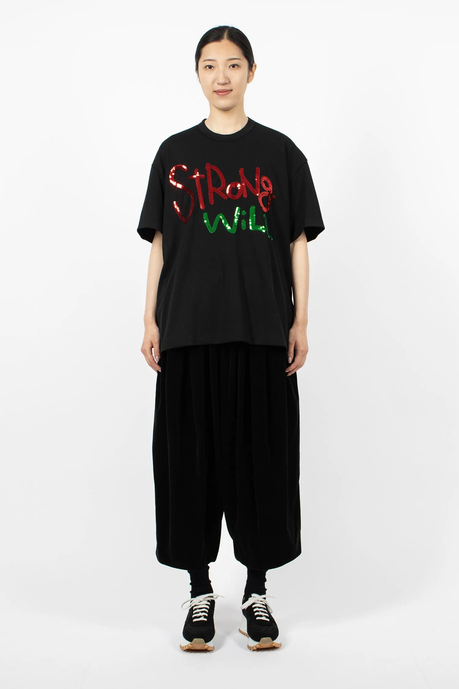 'STRONG WILL' SS T-Shirt Black/Red/Green