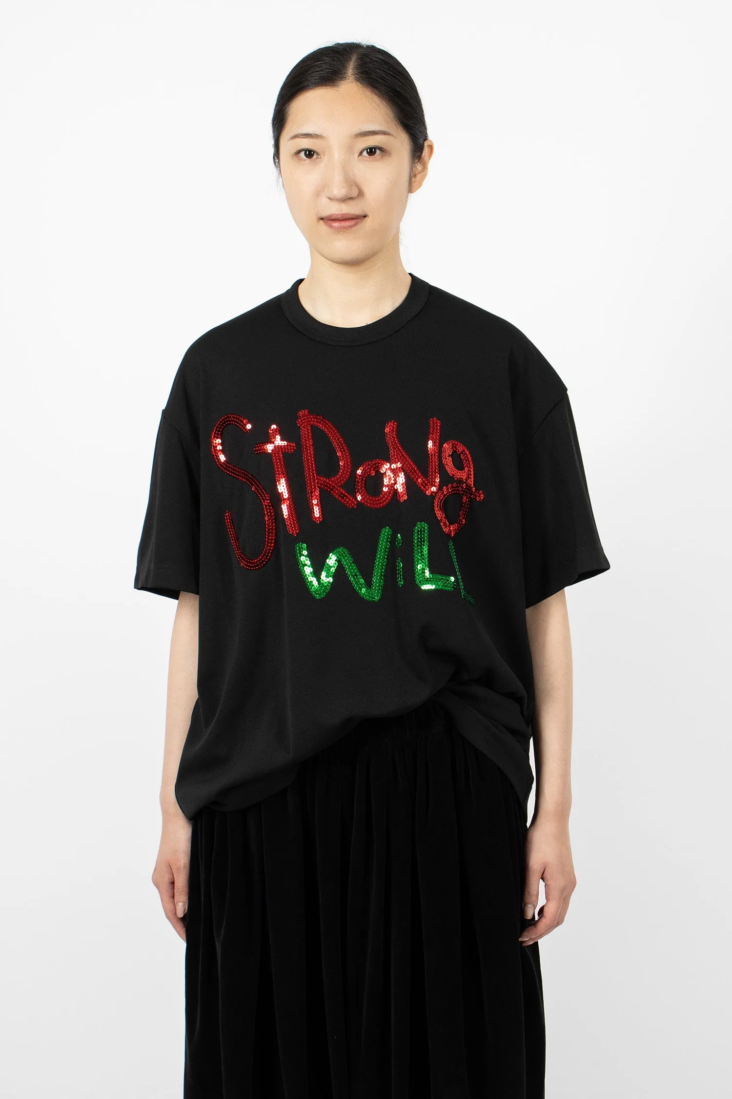 'STRONG WILL' SS T-Shirt Black/Red/Green