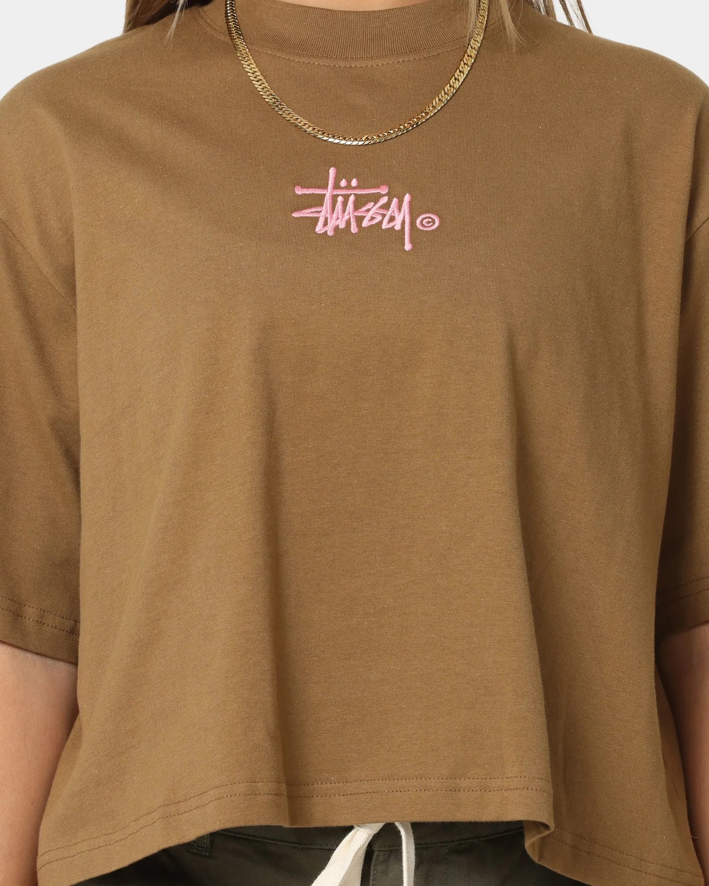 Stussy Women's Graffiti Box T-Shirt Chocolate Lemon