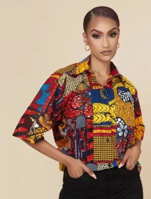 Summer Fashion: African Print Short Sleeve T-shirt for Women