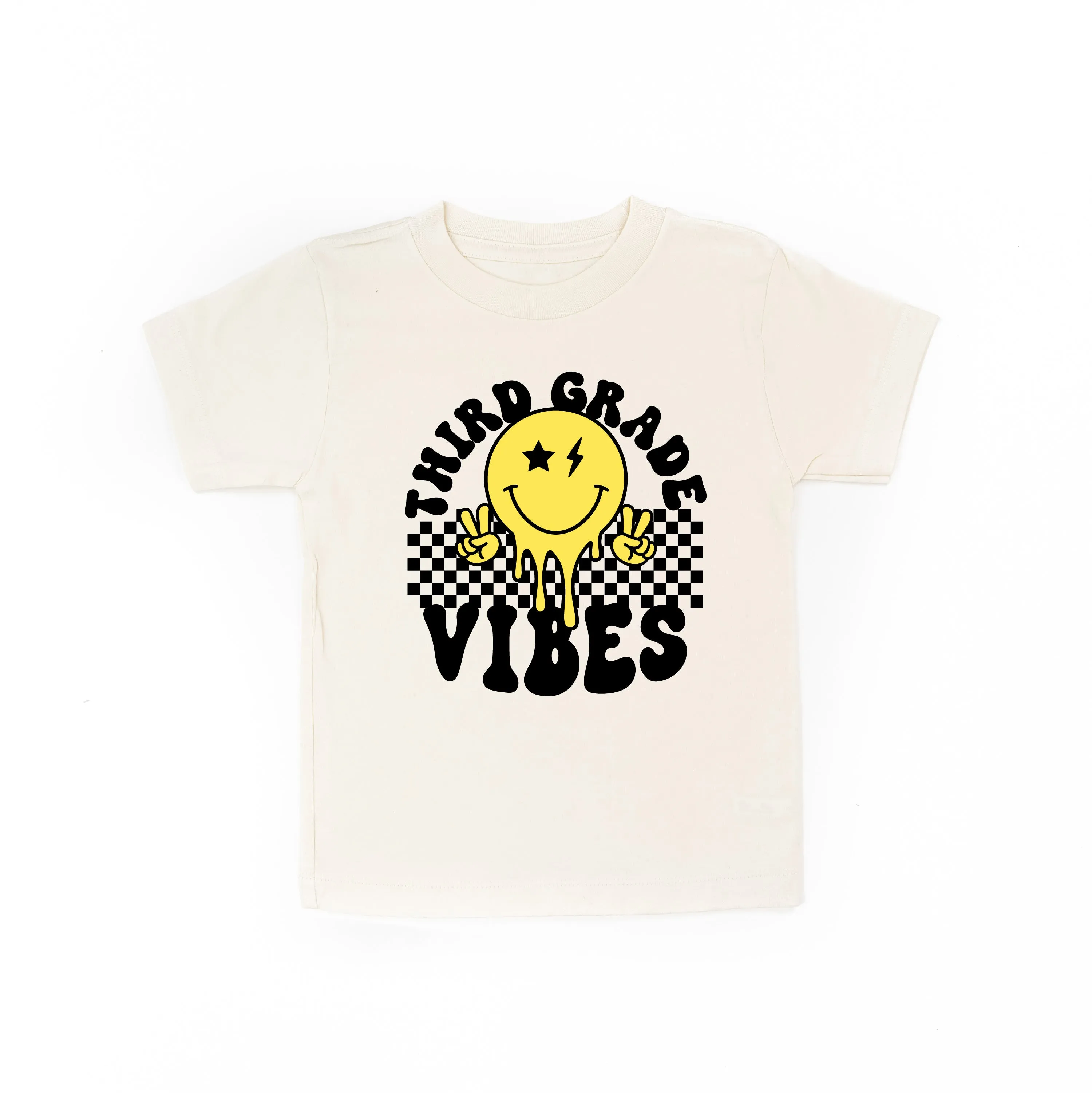 Third Grade Vibes - Peace Smiley - Short Sleeve Child Shirt