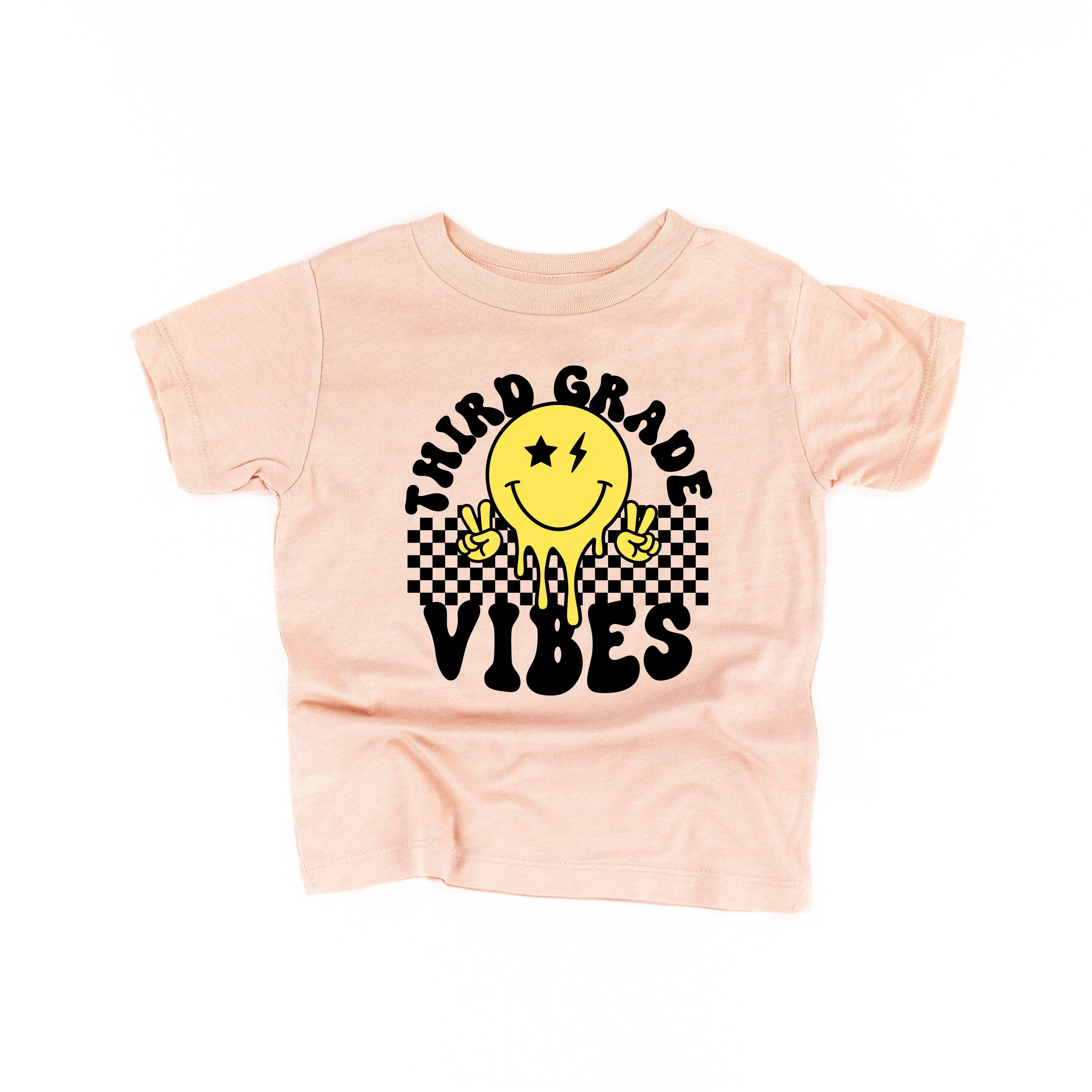 Third Grade Vibes - Peace Smiley - Short Sleeve Child Shirt