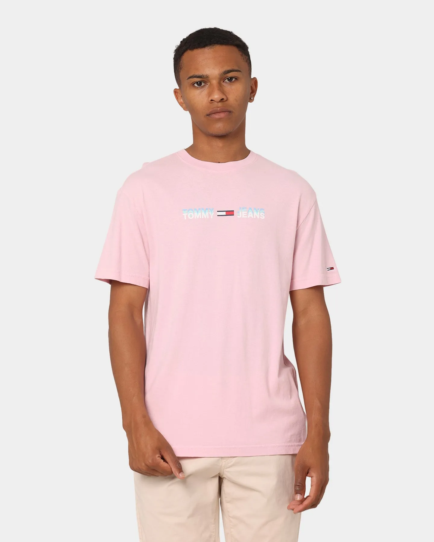 Tommy Jeans Linear Logo T-Shirt Romantic Pink