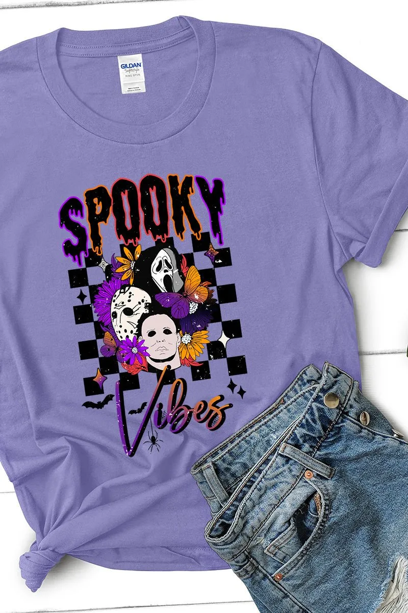 Vibrant Spooky Vibes Short Sleeve Relaxed Fit T-Shirt