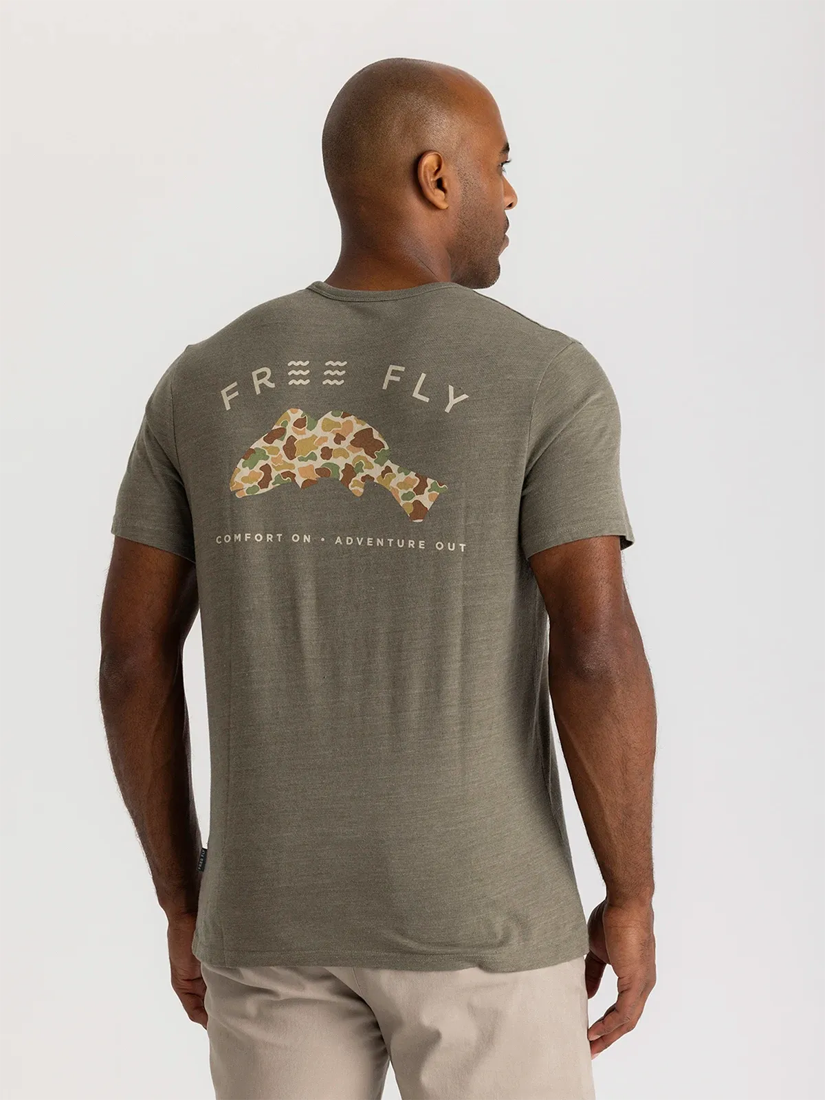 Vintage Camo Redfish Pocket Tee - Heather Fatigue