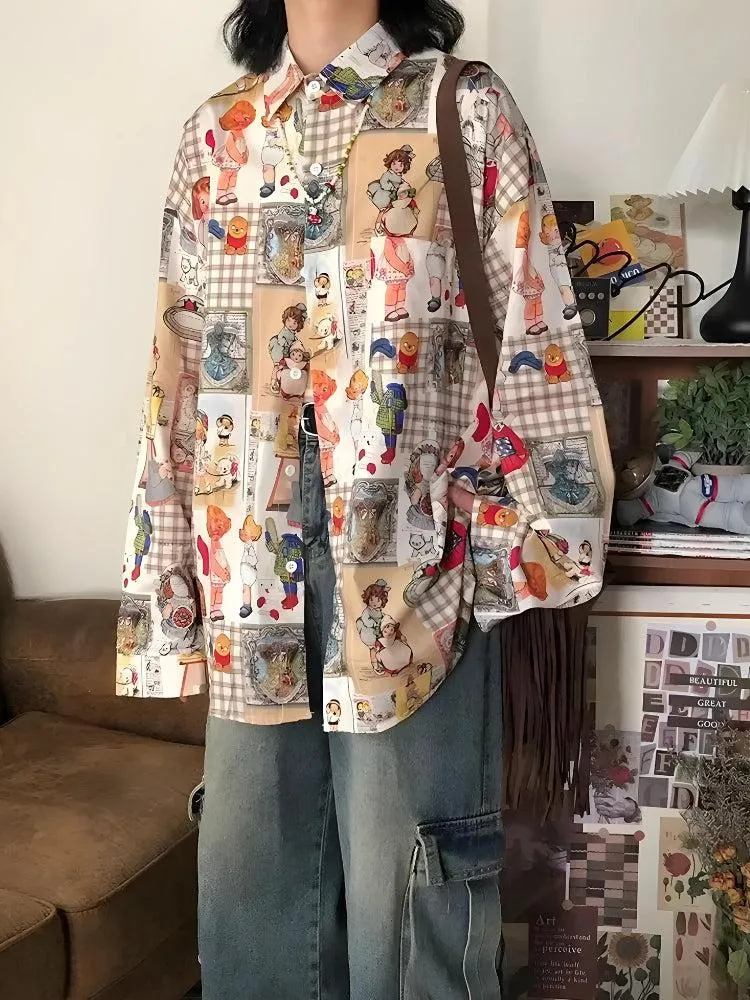 Vintage Cartoon Oversized Shirt