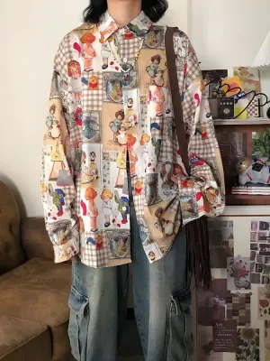 Vintage Cartoon Oversized Shirt