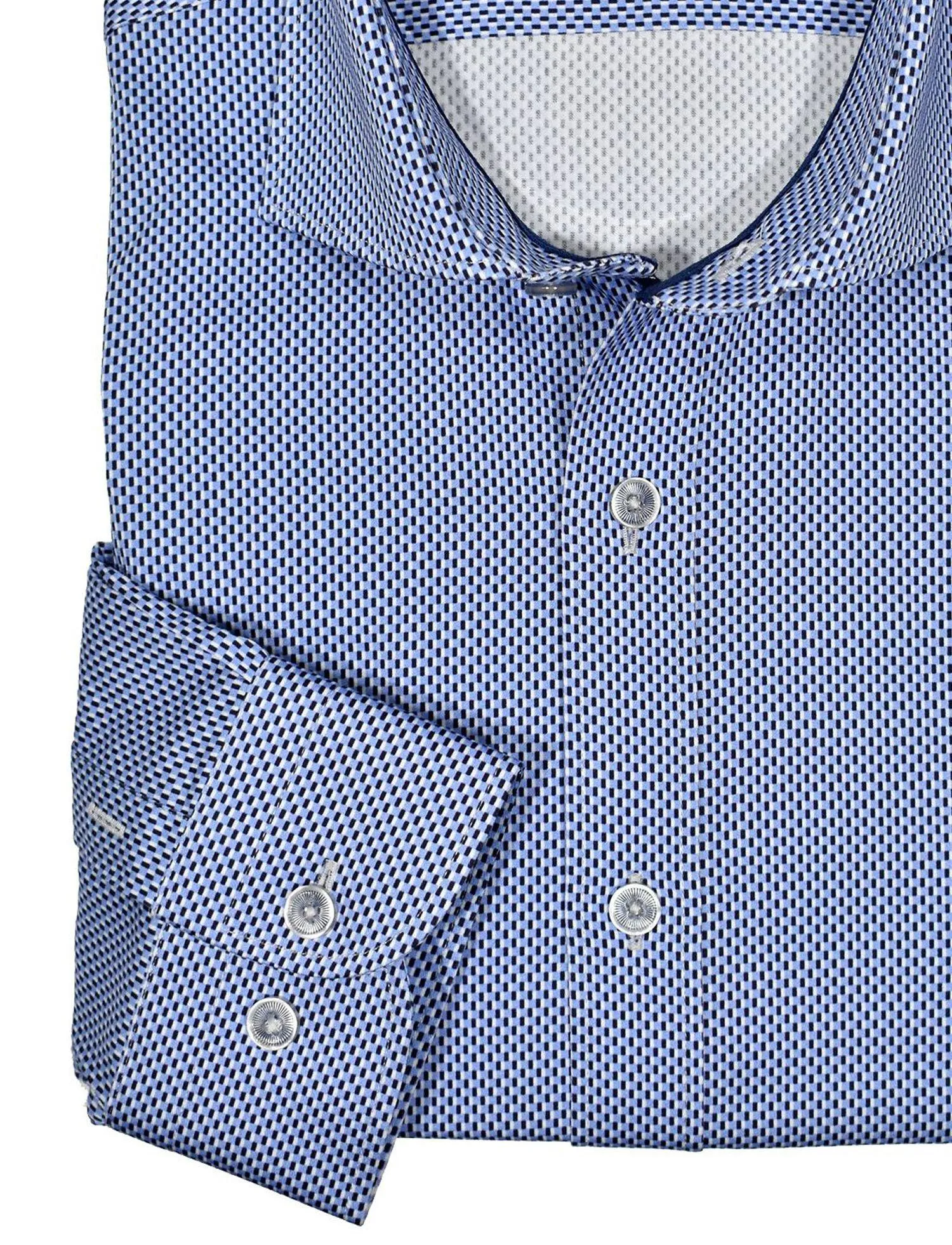 WM122 Slim Fit Ocean Micro Neat Shirt